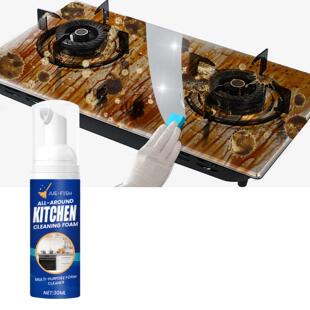 Jue-Fish Kitchen Foam Cleaner for Stovetops, Range Hoods, an