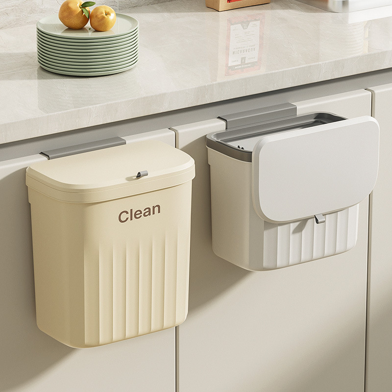Kitchen Trash Bin in Cream Style Suitable for Home Bathrooms