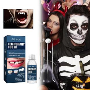 EELHOE Fake Teeth Decorative Dental Adhesive Kit Halloween V