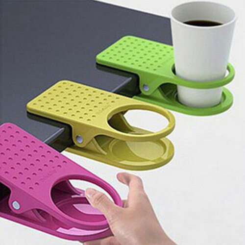 Korean-style colorful cup holder clips for table edges, ki