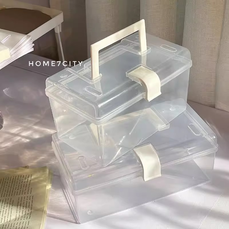 Portable Organizer Box Simple INS Style Storage Box Transp