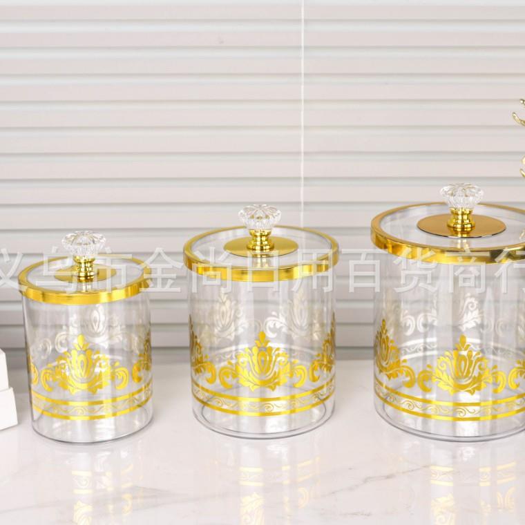 European-style transparent solid color plastic candy jar wit
