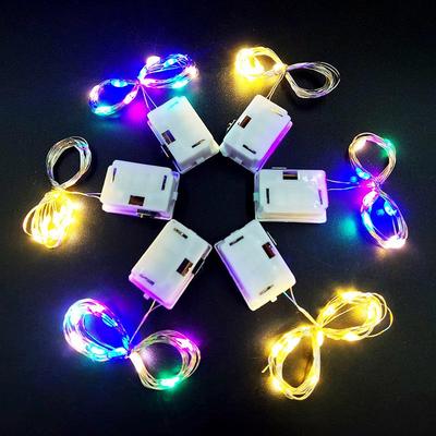 LED Copper Wire Lights with Button Battery Case for Cake and
