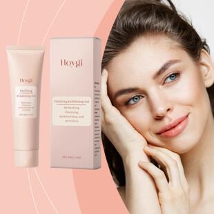 HOYGI Facial Exfoliating Gel - Gently cleanses the face, lea