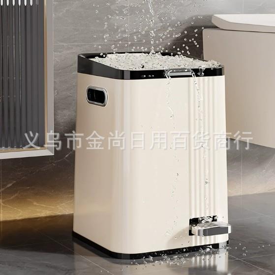 Trendy trash can for home use, featuring a lid and foot peda