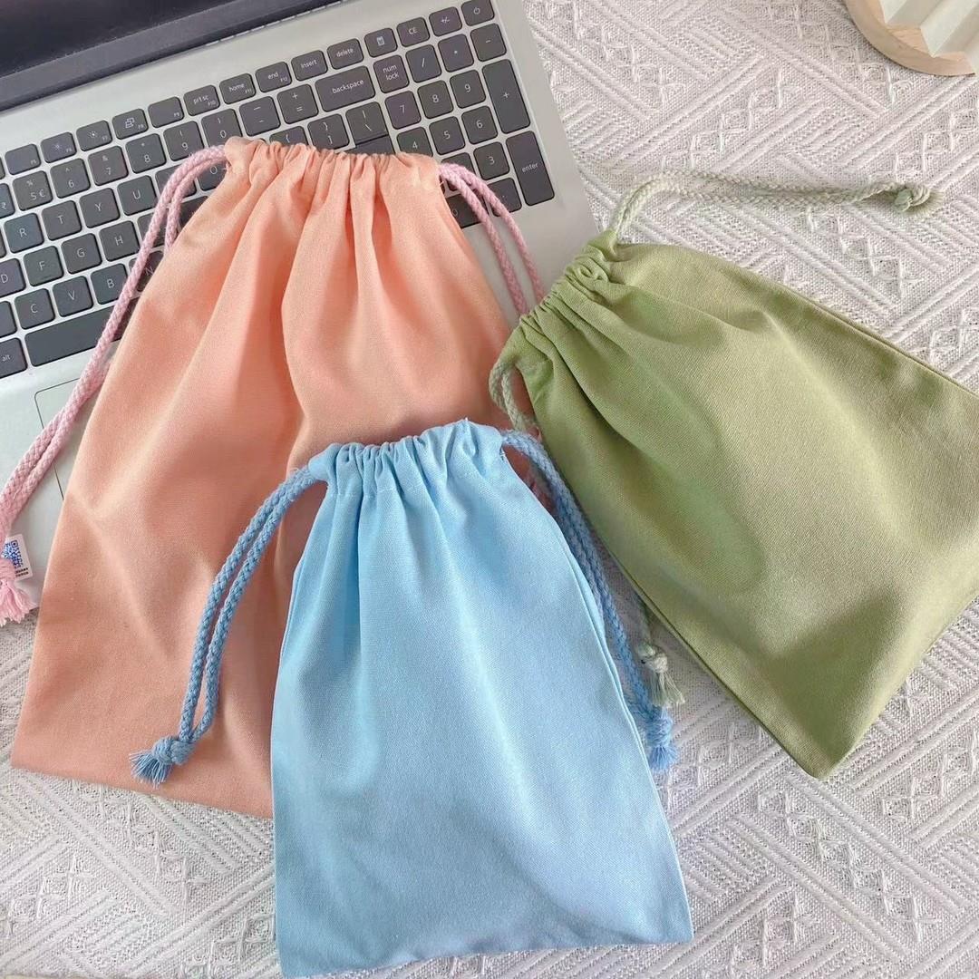 A simple, solid-colored velvet storage bag with a drawstring