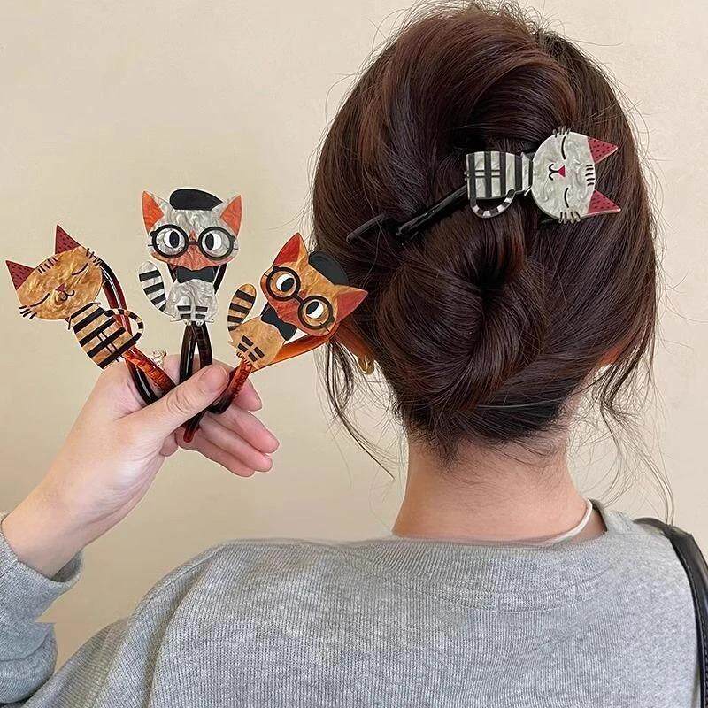 Cute Cat Twist Clip 2024 New Style Hair Clip with a High-End