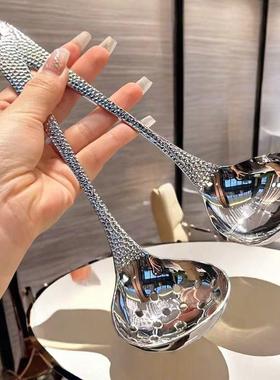 Long-handled Thickened Stainless Steel Table Soup Spoon, Slo
