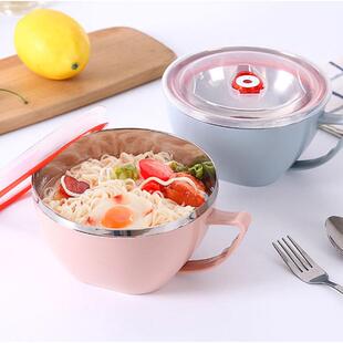 Stainless Steel Instant Noodle Cup Double Layer Student Cafe