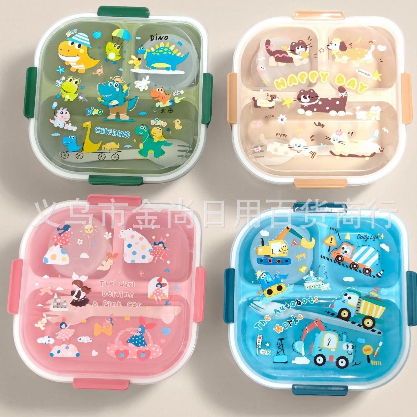 Cute cartoon lunch box, sealed food container, bento box for