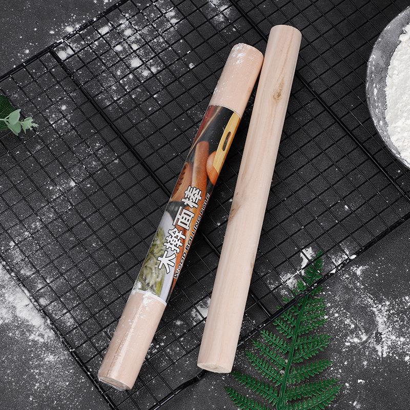 Rolling Pin, Solid Wood Dough Roller, Wooden Rolling Stick,