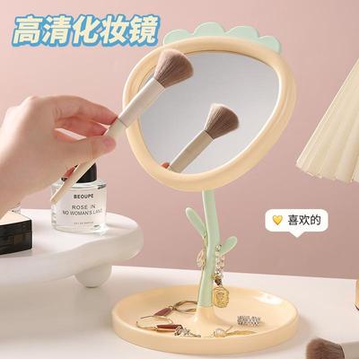Ins-style floral makeup mirror, desktop table mirror suitabl