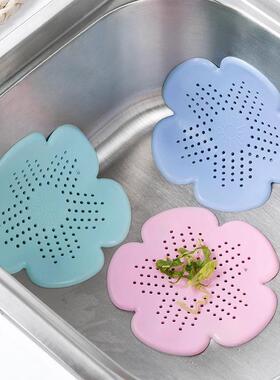 Creative Kitchen Sink Anti-Clogging Drain Filter Floral Sili