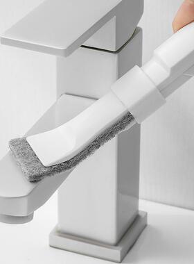 Scouring pad cleaning brush for removing dirt from crevices
