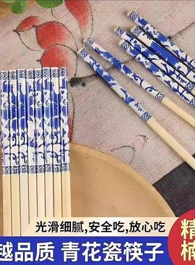 Blue and white porcelain design disposable chopsticks, indiv