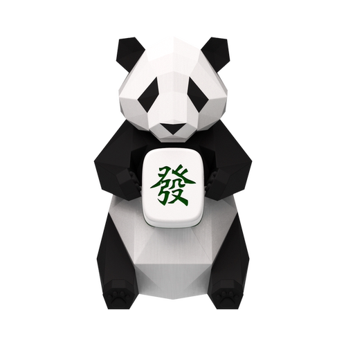 青红皂白几何熊猫桌面车载成都麻将元素摆件老外同事离职升职礼物