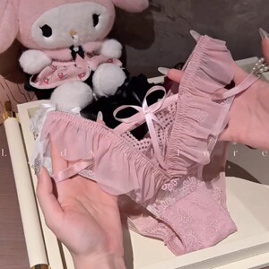 纯欲蕾丝边透明低腰镂空女三角裤