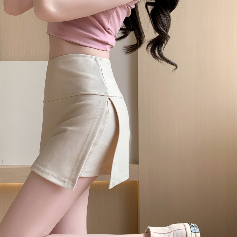 侧开叉瑜伽裙裤女春夏季2026新款防走光显瘦包臀半身A字运动短裤