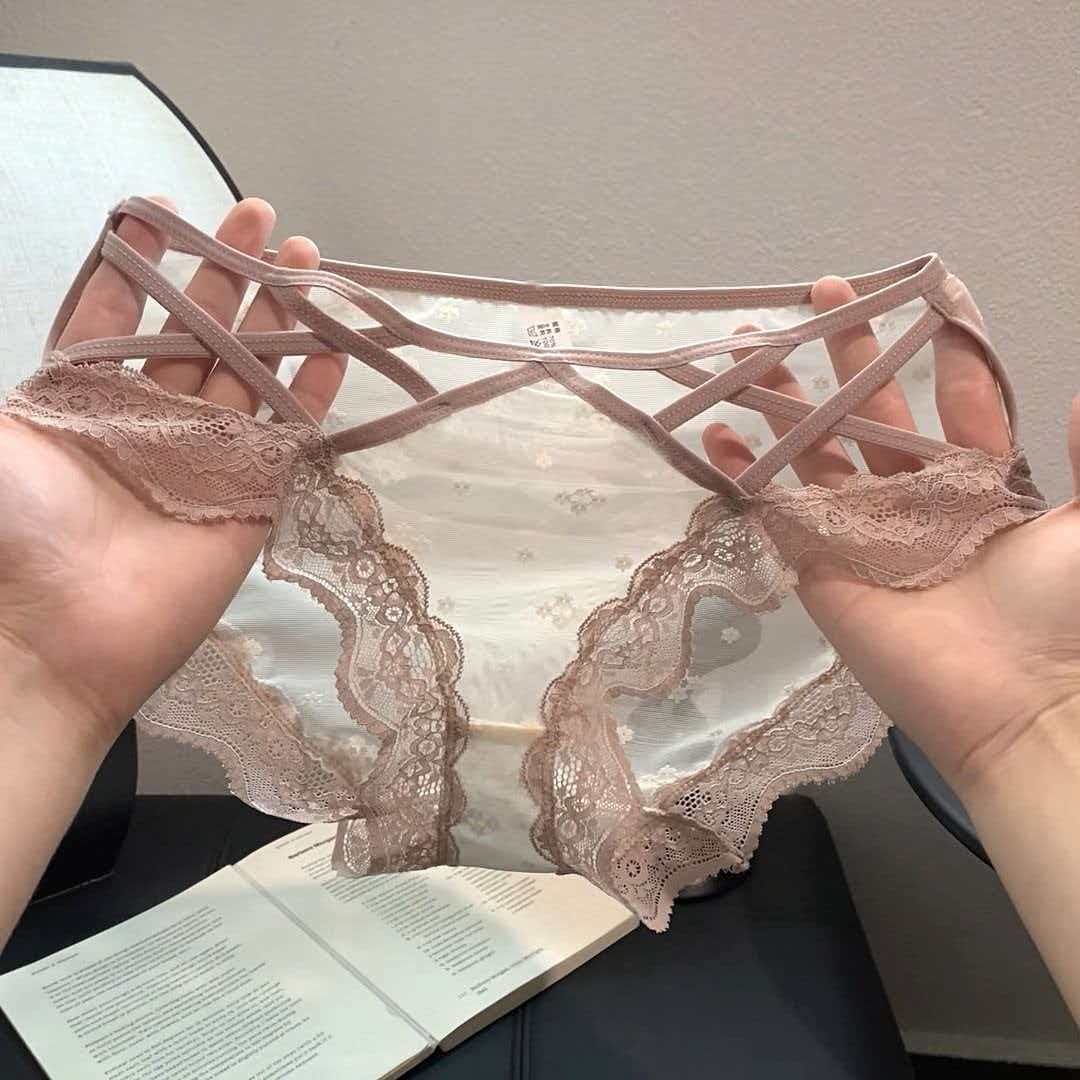 法式网纱低腰蕾丝透气女士内裤女