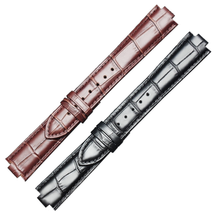 胜爱凸口表带 适配精工卡地亚豪利时罗西尼梅花83930真皮男手表带