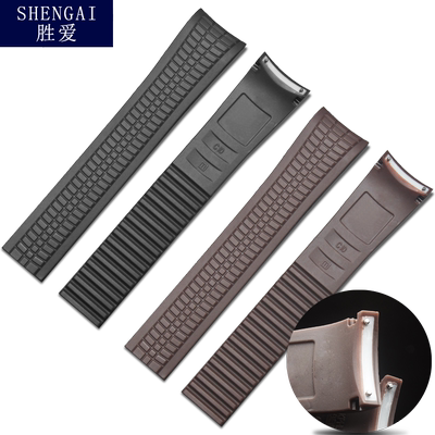 胜爱适配百达翡丽手表带Aquanaut5164a5167a|5165A-001弧硅胶表带