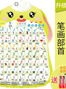 笔画偏旁部首早教有声挂图拼音表