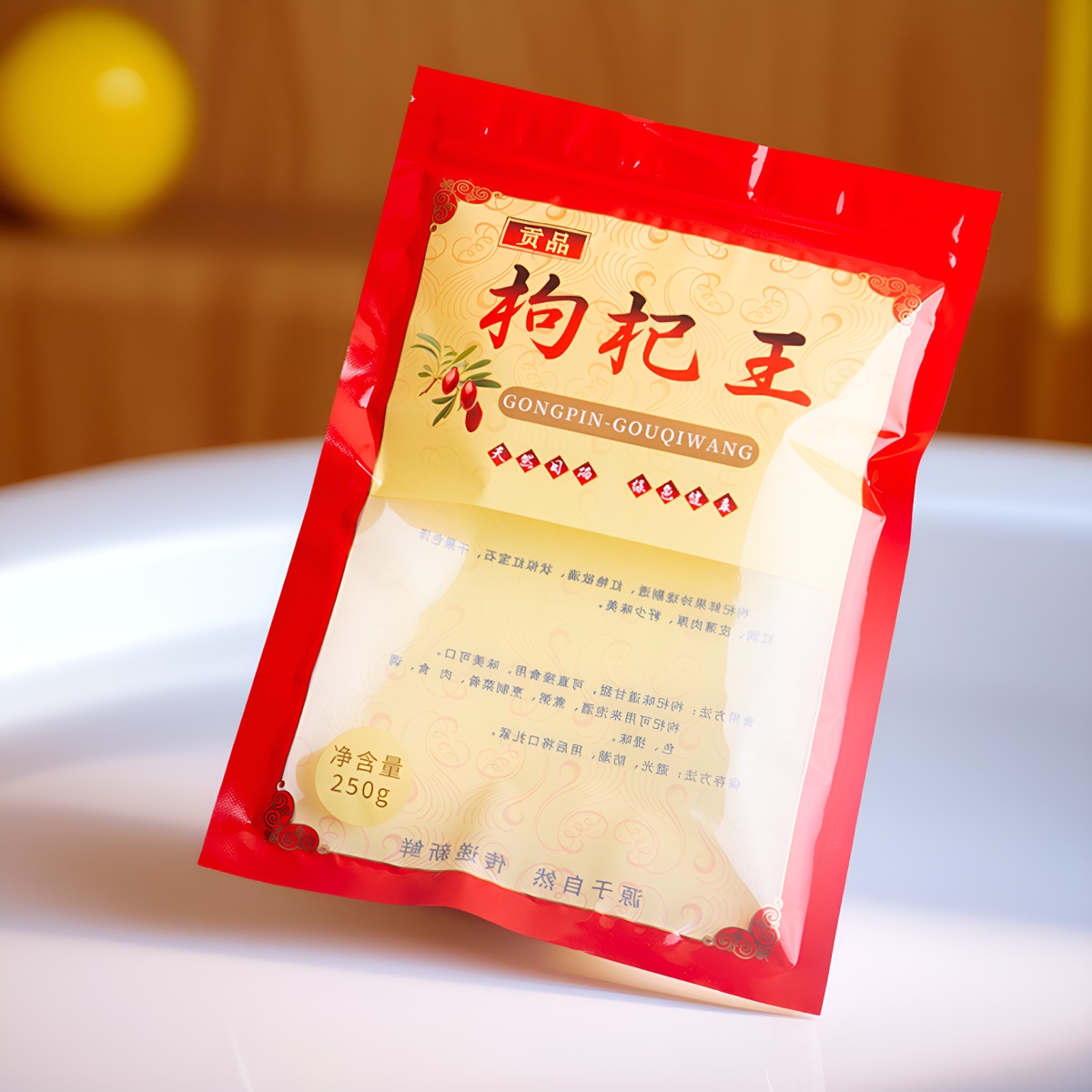 枸杞王包装袋子250克新款枸杞子红枸杞包装袋子中药材塑料密封袋