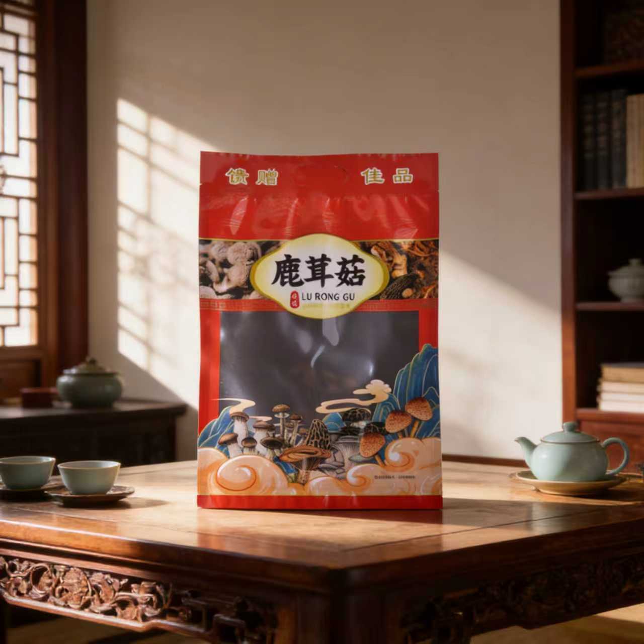 鹿茸菇250g加厚防潮自封自立袋图片