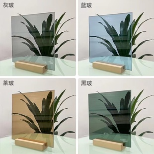 钢化茶色灰色黑色白色透明油砂玻璃屏风隔断定制家用卫生间玻璃门