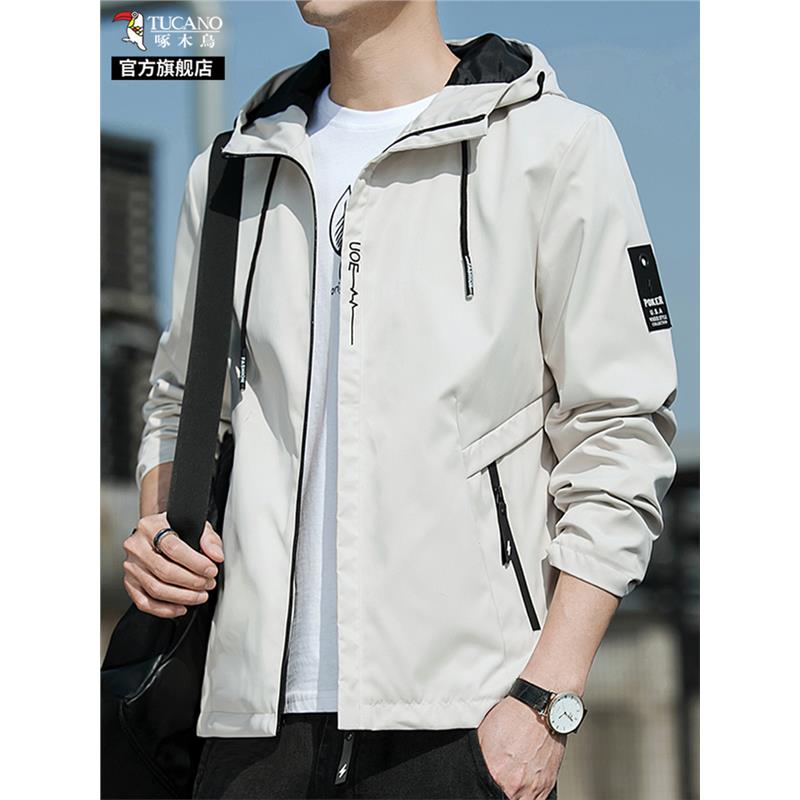 啄木鸟连帽夹克外套男士春秋