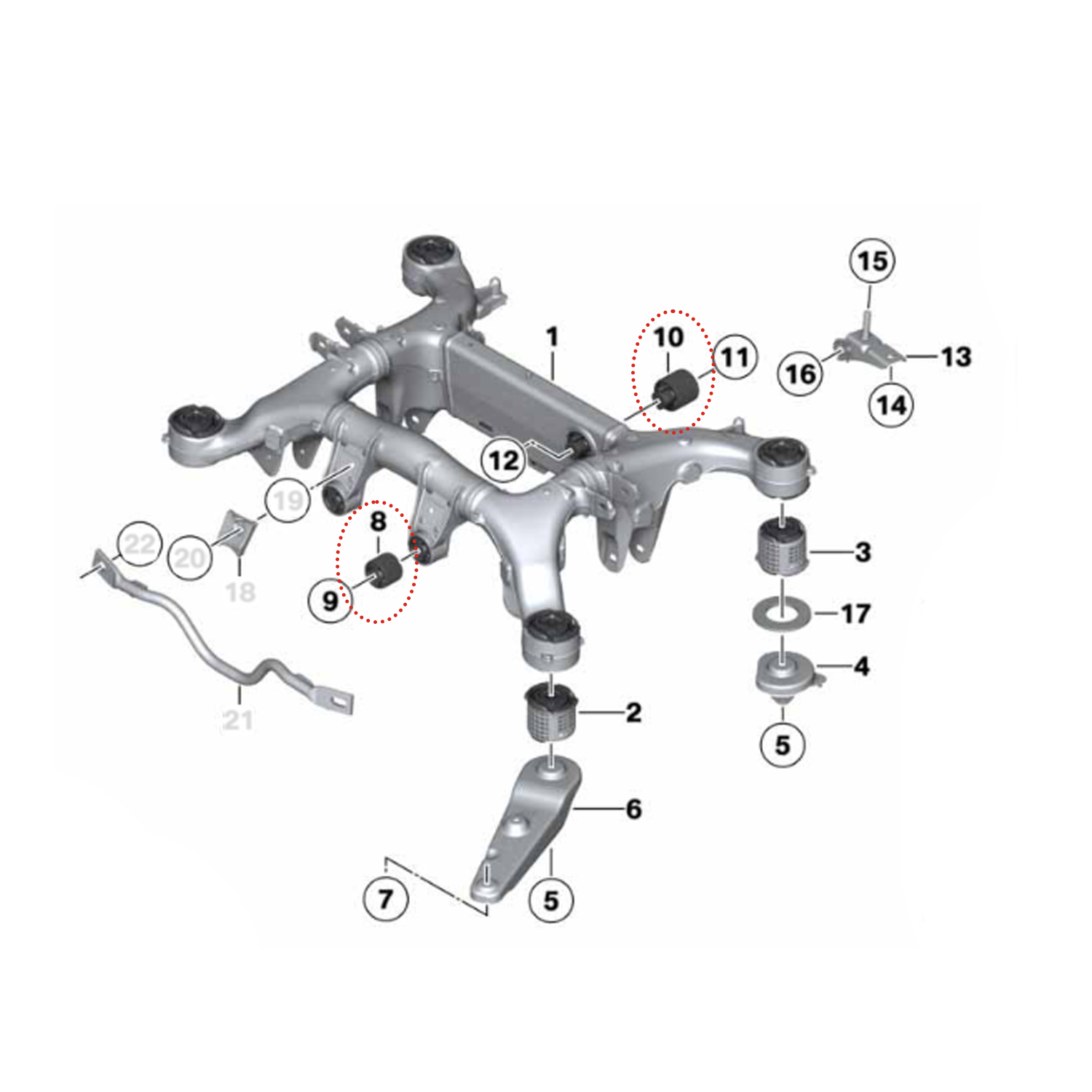 LINK-LOCK  后桥元宝梁胶套衬套适用于宝马F07 F10 F11F18F02F01