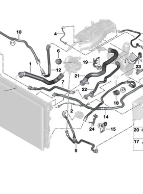 LINK-LOCK 发动机散热器冷却水管适用于宝马B48G30G38 525Li530Li