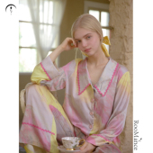 RooMance汝曼司 家居服套装 扎染长袖 春季 冰丝睡衣女款 张予曦同款