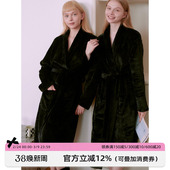 黑色双面加厚法兰绒长款 明星同款 睡袍冬 RooMance汝曼司 口碑复活