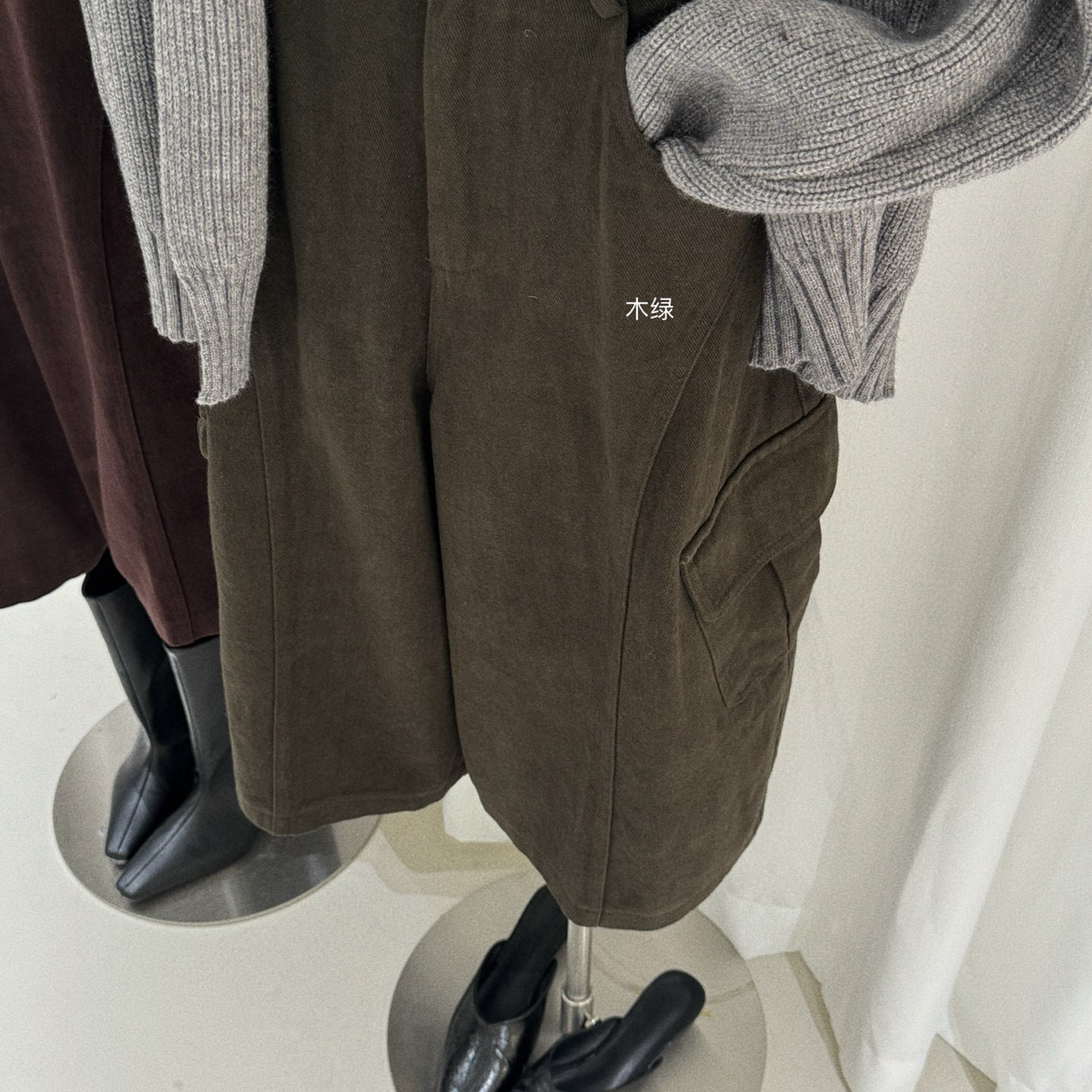 eternal西子冬季首爆磨毛重工宽松松弛感显瘦七分裤休闲裤51305