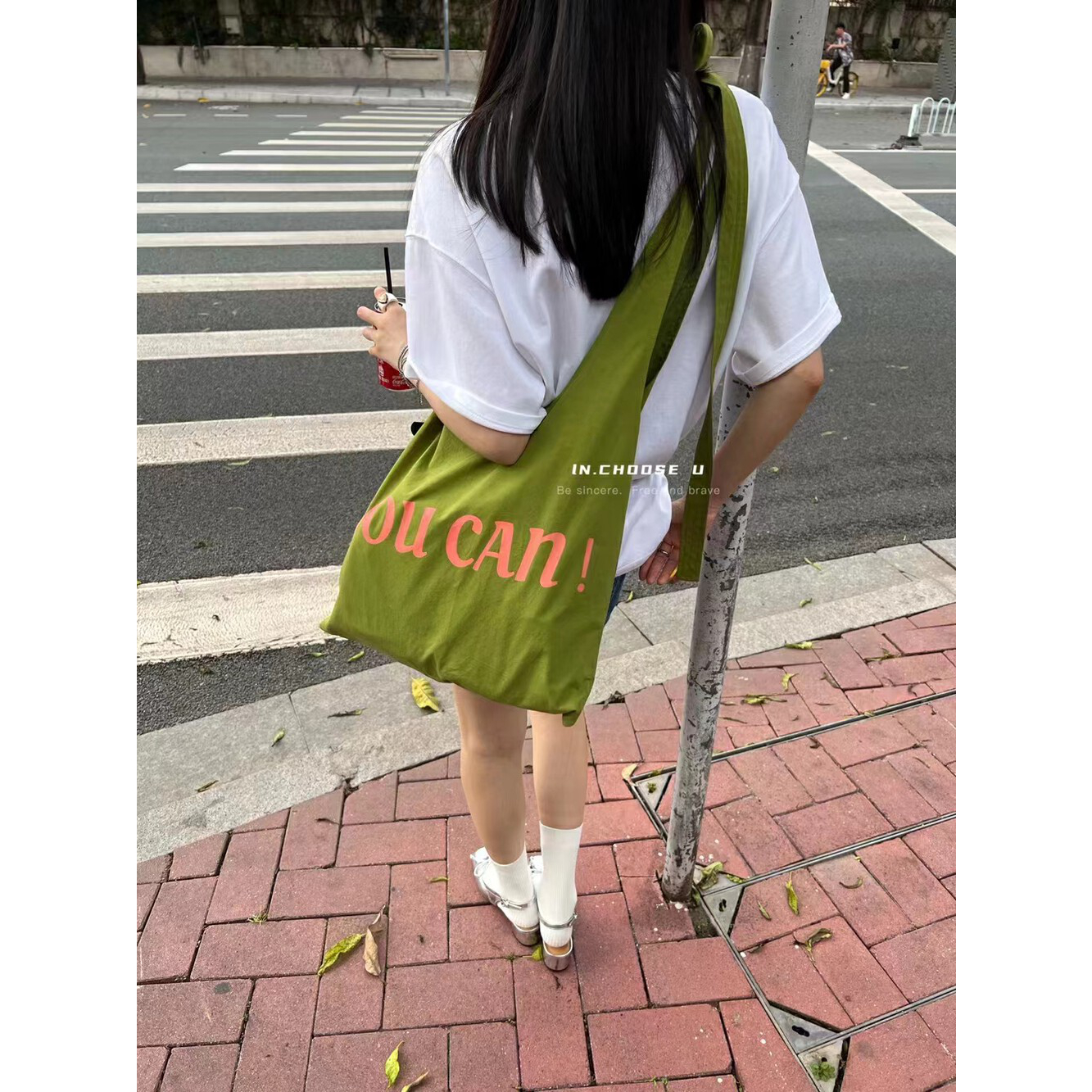 【IN.CHOOSE U】字母百搭时尚帆布包  87383#8