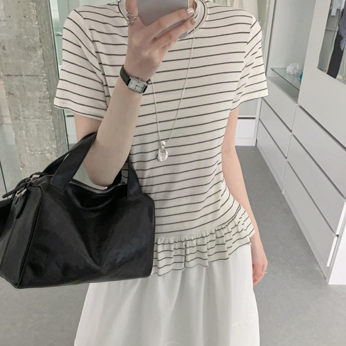 ernal.西子-地羊毛下摆卷边短袖质感短袖T恤（含29.3羊毛）-50317