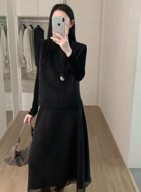 eternal.西子-首爆圆领下摆网纱拼接加绒不挑人宽松背心背心51725