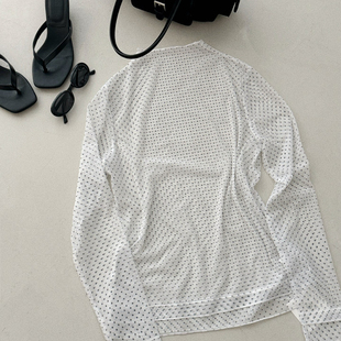 eternal.西子 51829 叠穿内搭神器波点百搭不挑人有弹力网纱打底衫