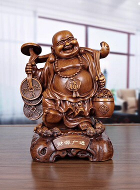 招财弥勒佛摆件客厅财源广进家居乔迁大肚佛供奉佛像财神笑佛菩萨