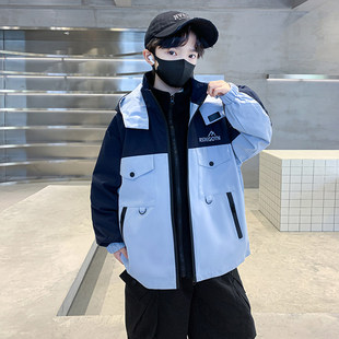 儿童装男童加绒冲锋衣三合一可拆卸2026新款外套大童秋冬季加厚潮