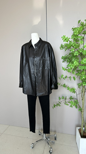 2026春新款真皮皮衣女植鞣绵羊皮宽松显瘦男友风中长款衬衫皮外套