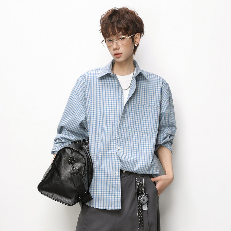 Anniehall official悟空有货東崛NOLOGO物空宋松宽松休闲格纹衬衣