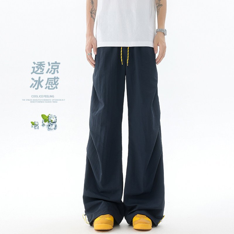 東崛NOLOGO街头暴发户兔先森男装pd大人垂感冰丝休闲长裤