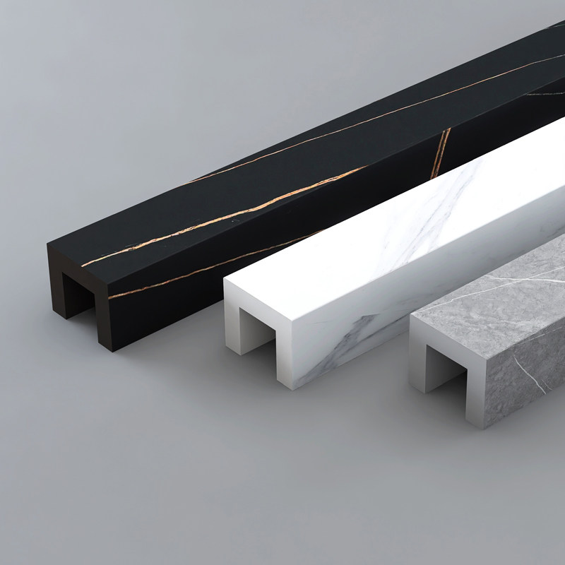 岩板加厚卫生间下沉式挡水石淋浴房石基挡水条理石纹干湿分离隔断