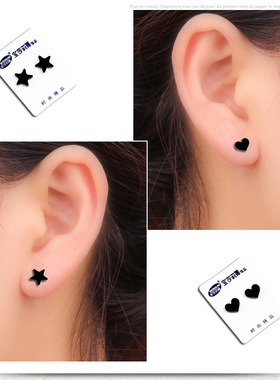 黑色磁铁耳钉韩版无耳洞亚克力假耳饰男士女生耳钉