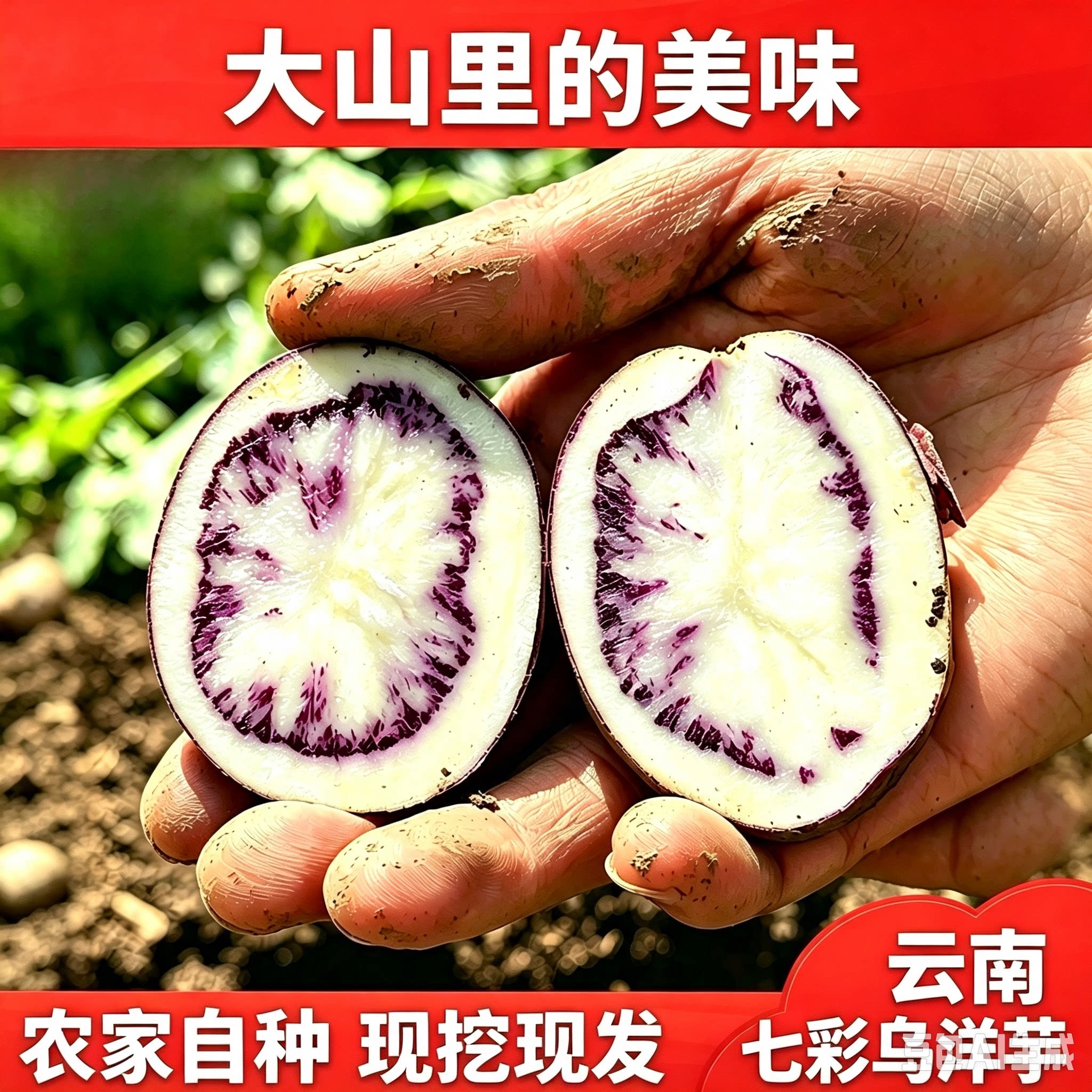 云南大山包小黑土豆昭通新鲜紫皮乌洋芋土豆马铃薯口感粉糯转转乌
