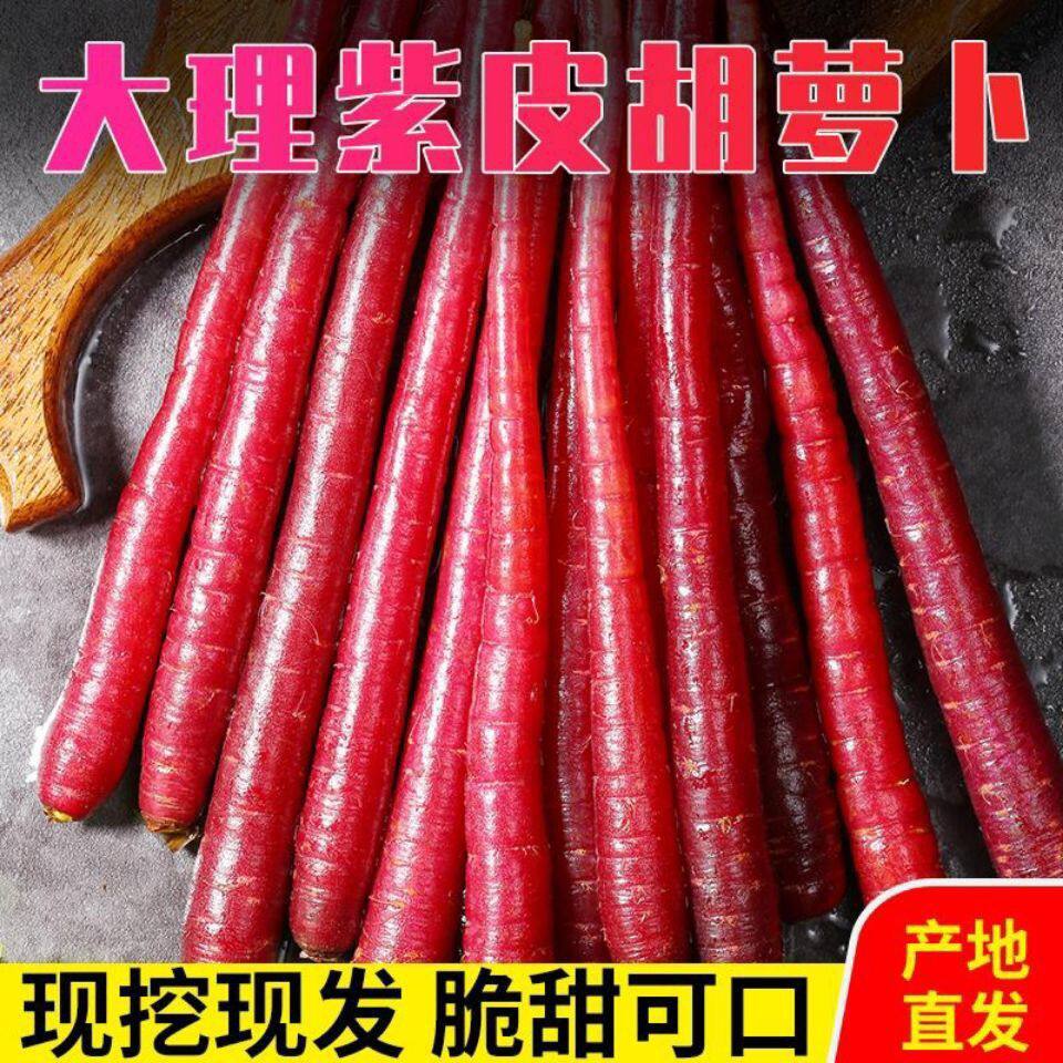 云南大理农家紫胡萝卜野生迷你小胡萝卜生吃水果紫玉新鲜萝卜现货