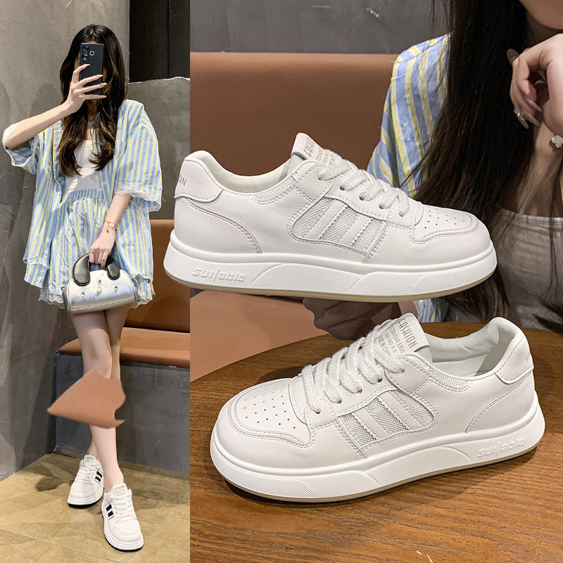 跨境2026春秋新款小白鞋女平底软