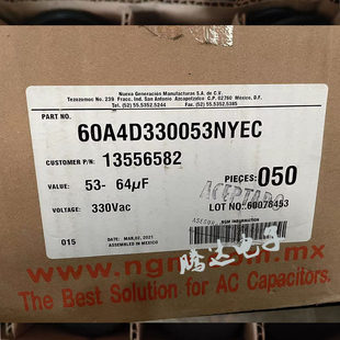 进口墨西哥 88-108uF 330VAC NGM 启动电容60A4D330088EXEB 100uF